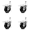 Service Caster 4 Inch Phenolic Swivel 1/2 Inch Threaded Stem Caster Set with Total Lock Brake SCC SCC-TSTTL20S414-PHR-121315-4 - alternate 1